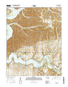 Cayuga Oklahoma Current topographic map, 1:24000 scale, 7.5 X 7.5 Minute, Year 2016