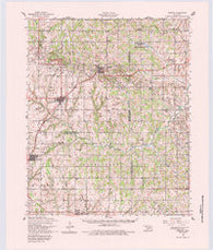 Cement Oklahoma Historical topographic map, 1:62500 scale, 15 X 15 Minute, Year 1956