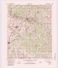 Cement Oklahoma Historical topographic map, 1:62500 scale, 15 X 15 Minute, Year 1956