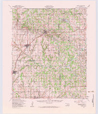 Cement Oklahoma Historical topographic map, 1:62500 scale, 15 X 15 Minute, Year 1956