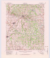 Cement Oklahoma Historical topographic map, 1:62500 scale, 15 X 15 Minute, Year 1956