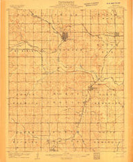 Chandler Oklahoma Historical topographic map, 1:62500 scale, 15 X 15 Minute, Year 1907