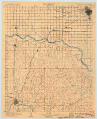 Chickasha Oklahoma Historical topographic map, 1:125000 scale, 30 X 30 Minute, Year 1904