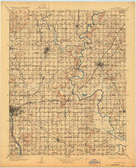Claremore Oklahoma Historical topographic map, 1:125000 scale, 30 X 30 Minute, Year 1916