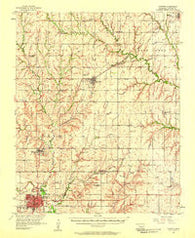 Clinton Oklahoma Historical topographic map, 1:62500 scale, 15 X 15 Minute, Year 1957