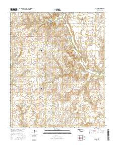 Colony Oklahoma Current topographic map, 1:24000 scale, 7.5 X 7.5 Minute, Year 2016