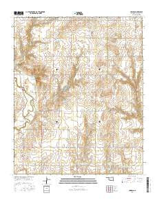 Cowden Oklahoma Current topographic map, 1:24000 scale, 7.5 X 7.5 Minute, Year 2016