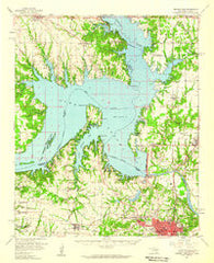 Denison Dam Texas Historical topographic map, 1:62500 scale, 15 X 15 Minute, Year 1958