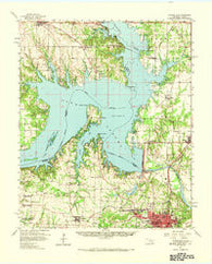 Denison Dam Texas Historical topographic map, 1:62500 scale, 15 X 15 Minute, Year 1958