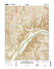Doga Creek Oklahoma Current topographic map, 1:24000 scale, 7.5 X 7.5 Minute, Year 2016