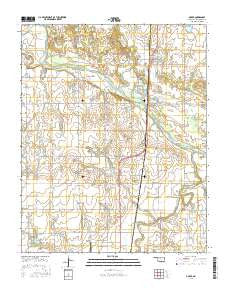 Dover Oklahoma Current topographic map, 1:24000 scale, 7.5 X 7.5 Minute, Year 2016