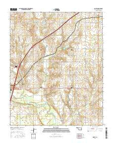 Doxey Oklahoma Current topographic map, 1:24000 scale, 7.5 X 7.5 Minute, Year 2016