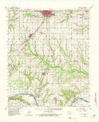 Durant Oklahoma Historical topographic map, 1:62500 scale, 15 X 15 Minute, Year 1958