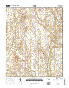 Eakly Oklahoma Current topographic map, 1:24000 scale, 7.5 X 7.5 Minute, Year 2016