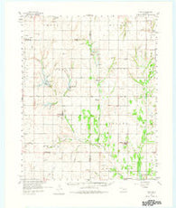 Eakly Oklahoma Historical topographic map, 1:62500 scale, 15 X 15 Minute, Year 1961