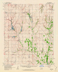 Eakly Oklahoma Historical topographic map, 1:62500 scale, 15 X 15 Minute, Year 1961