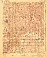 Edmond Oklahoma Historical topographic map, 1:62500 scale, 15 X 15 Minute, Year 1940