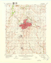Enid Oklahoma Historical topographic map, 1:62500 scale, 15 X 15 Minute, Year 1956