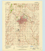 Enid Oklahoma Historical topographic map, 1:62500 scale, 15 X 15 Minute, Year 1956