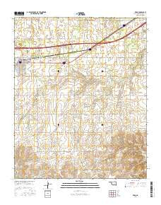 Erick Oklahoma Current topographic map, 1:24000 scale, 7.5 X 7.5 Minute, Year 2016