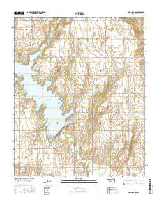 Fort Cobb Dam Oklahoma Current topographic map, 1:24000 scale, 7.5 X 7.5 Minute, Year 2016