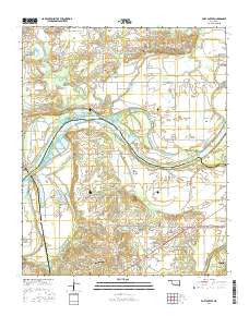 Fort Coffee Oklahoma Current topographic map, 1:24000 scale, 7.5 X 7.5 Minute, Year 2016