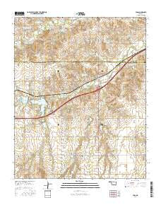 Foss Oklahoma Current topographic map, 1:24000 scale, 7.5 X 7.5 Minute, Year 2016