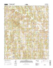 Fox Oklahoma Current topographic map, 1:24000 scale, 7.5 X 7.5 Minute, Year 2016