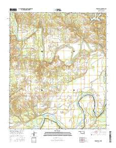 Frogville Oklahoma Current topographic map, 1:24000 scale, 7.5 X 7.5 Minute, Year 2016
