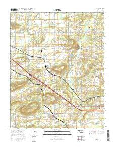 Gans Oklahoma Current topographic map, 1:24000 scale, 7.5 X 7.5 Minute, Year 2016