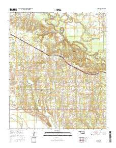 Garvin Oklahoma Current topographic map, 1:24000 scale, 7.5 X 7.5 Minute, Year 2016