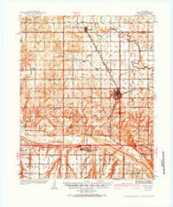 Geary Oklahoma Historical topographic map, 1:62500 scale, 15 X 15 Minute, Year 1942