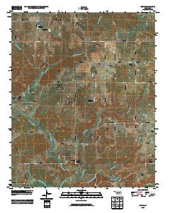 Gerty Oklahoma Historical topographic map, 1:24000 scale, 7.5 X 7.5 Minute, Year 2009