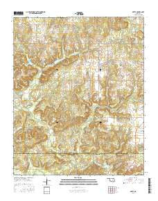 Gerty Oklahoma Current topographic map, 1:24000 scale, 7.5 X 7.5 Minute, Year 2016
