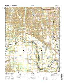 Grant Oklahoma Current topographic map, 1:24000 scale, 7.5 X 7.5 Minute, Year 2016
