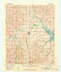 Hammon Oklahoma Historical topographic map, 1:62500 scale, 15 X 15 Minute, Year 1960