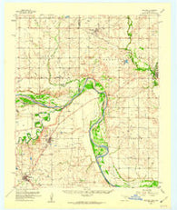 Hastings Oklahoma Historical topographic map, 1:62500 scale, 15 X 15 Minute, Year 1957