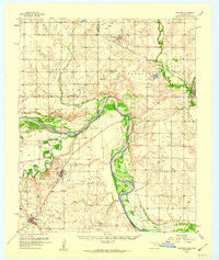 Hastings Oklahoma Historical topographic map, 1:62500 scale, 15 X 15 Minute, Year 1957