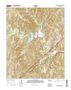 Heyburn Reservoir Oklahoma Current topographic map, 1:24000 scale, 7.5 X 7.5 Minute, Year 2016