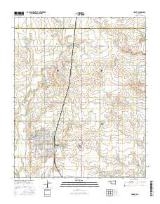 Hobart Oklahoma Current topographic map, 1:24000 scale, 7.5 X 7.5 Minute, Year 2016