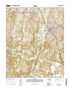 Holdenville Oklahoma Current topographic map, 1:24000 scale, 7.5 X 7.5 Minute, Year 2016