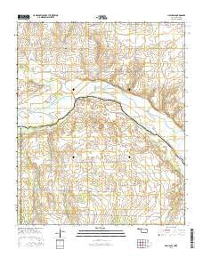 Hollis SW Oklahoma Current topographic map, 1:24000 scale, 7.5 X 7.5 Minute, Year 2016