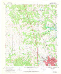 Hugo Oklahoma Historical topographic map, 1:24000 scale, 7.5 X 7.5 Minute, Year 1969
