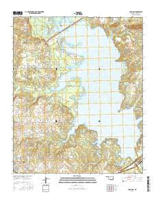 Hugo Dam Oklahoma Current topographic map, 1:24000 scale, 7.5 X 7.5 Minute, Year 2016