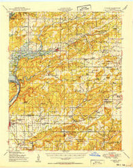 Hulbert Oklahoma Historical topographic map, 1:62500 scale, 15 X 15 Minute, Year 1950