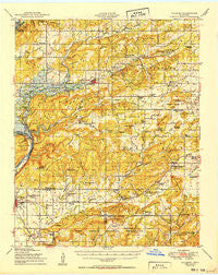 Hulbert Oklahoma Historical topographic map, 1:62500 scale, 15 X 15 Minute, Year 1950