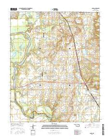 Inola Oklahoma Current topographic map, 1:24000 scale, 7.5 X 7.5 Minute, Year 2016