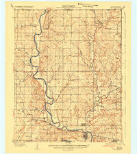 Kaw Oklahoma Historical topographic map, 1:62500 scale, 15 X 15 Minute, Year 1935