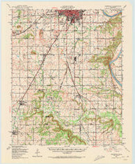 Keefeton Oklahoma Historical topographic map, 1:62500 scale, 15 X 15 Minute, Year 1948