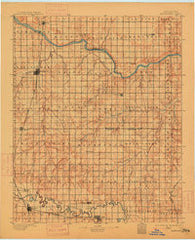 Kingfisher Oklahoma Historical topographic map, 1:125000 scale, 30 X 30 Minute, Year 1895